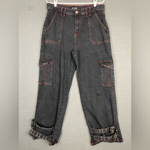 Hot Topic‎ Stitch Buckle Carpenter Pants Girl’s 13 Washed Out Baggy Cargo Emo